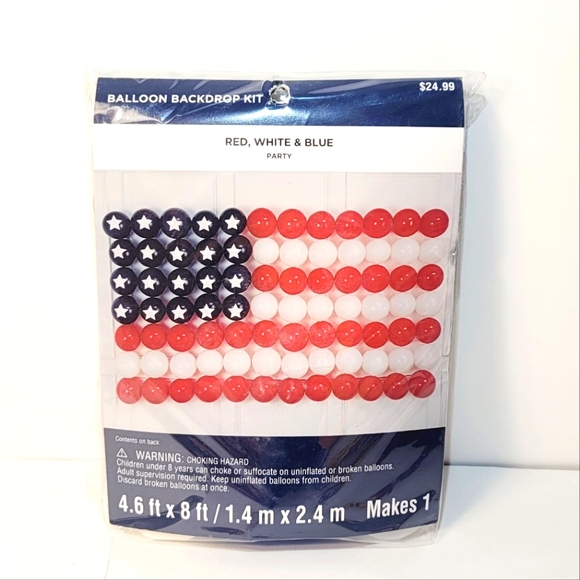 Michaels Party Supplies Red White Blue Party Balloon Backdrop Kit